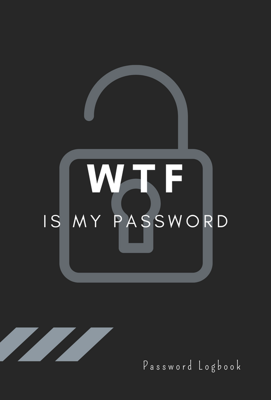 WTF is my password: Passwort Logbuch mit ABC Register (Black)